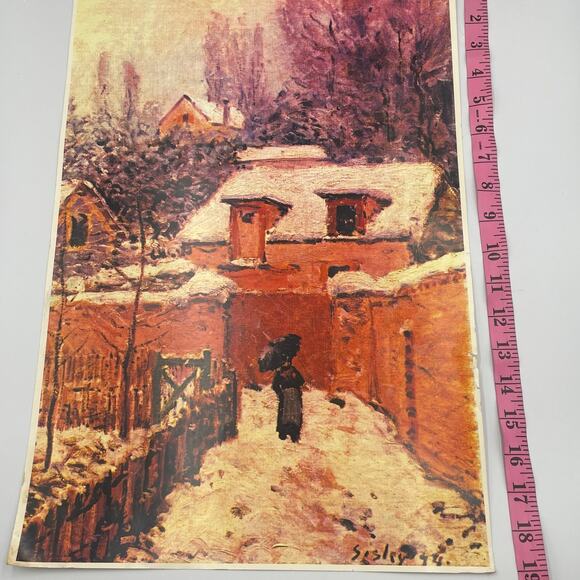 Alfred Sisley Garden in Louveciennes in the Snow Vintage Print 19" x 13" - Picture 11 of 12